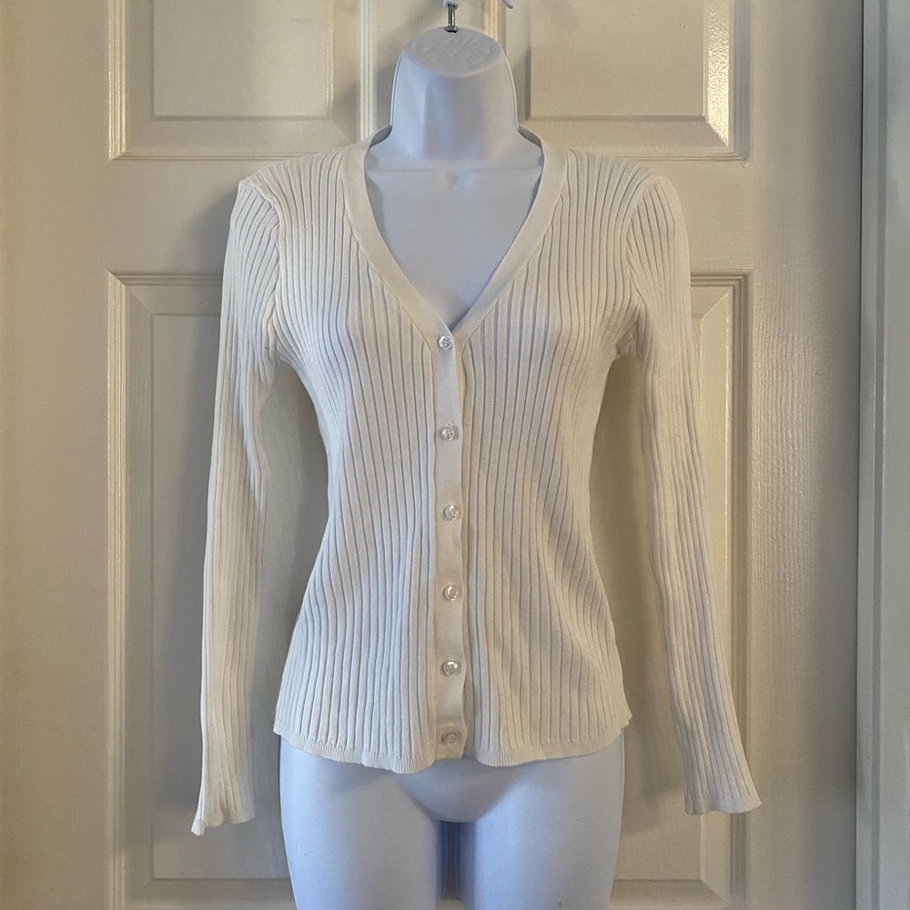 Style Addict white ribbed cardigan small/medium